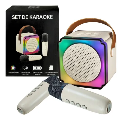 SET KARAOKE Teeky Parlante Bluetooth (RGB) - 2 Micrófonos