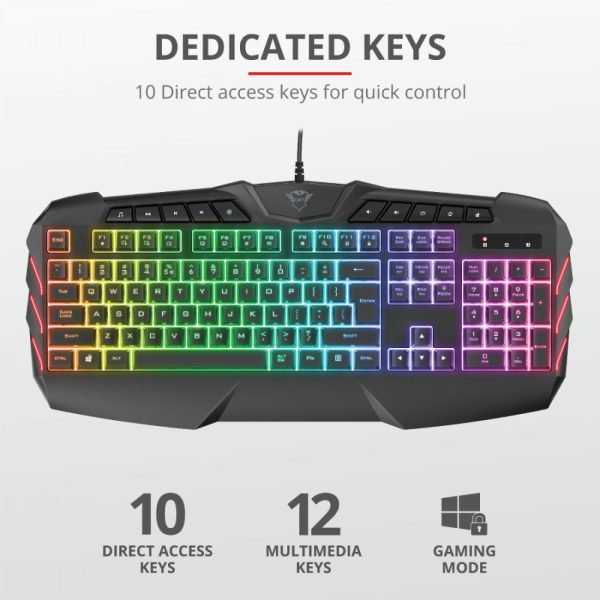 TECLADO GAMER TRUST ODYSS SEMI MECH ES GXT881 (23914)