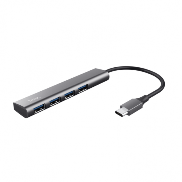 HUB TRUST HALYX 4p USB-C A USB-A ALUMINIO (24948)