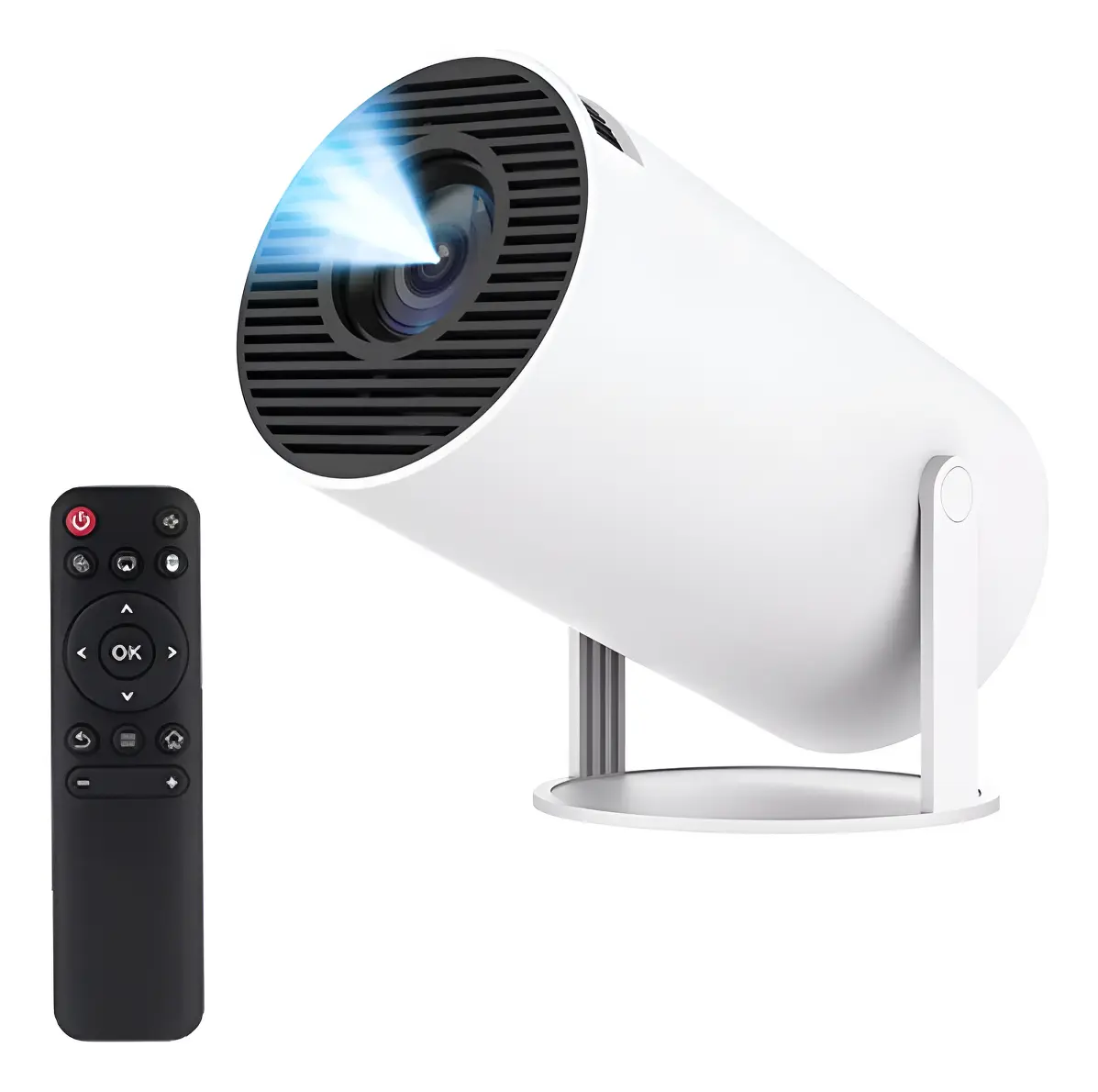 PROYECTOR MINI ULTRA HD BLANCO CON CONTROL REMOTO (USB / HDMI)