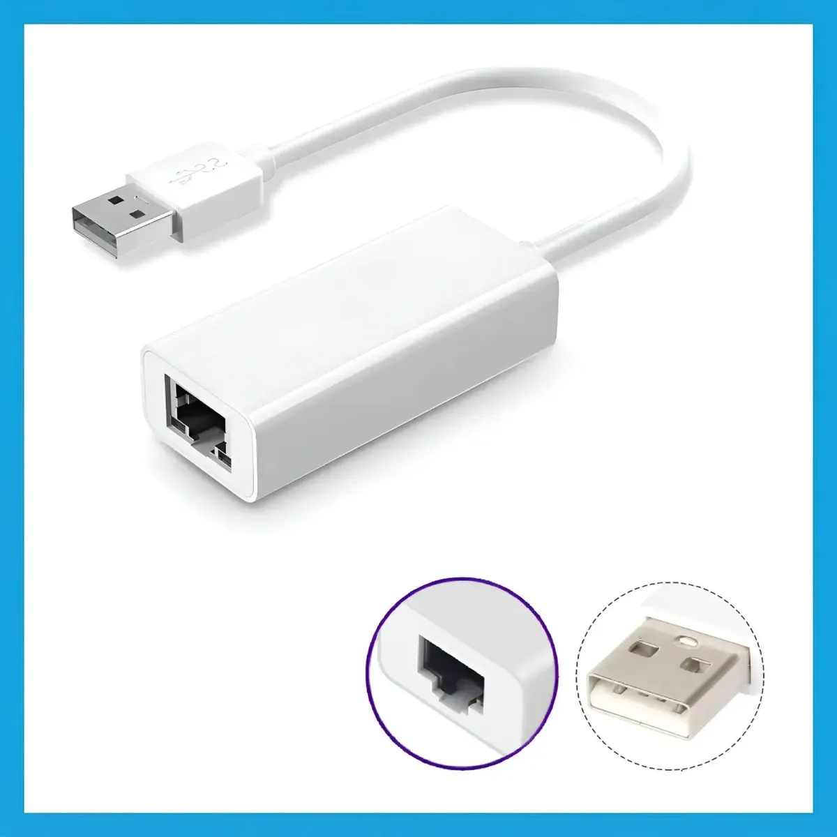 Adaptador USB Ethernet Intco USB 2.0 a RJ45 KL001